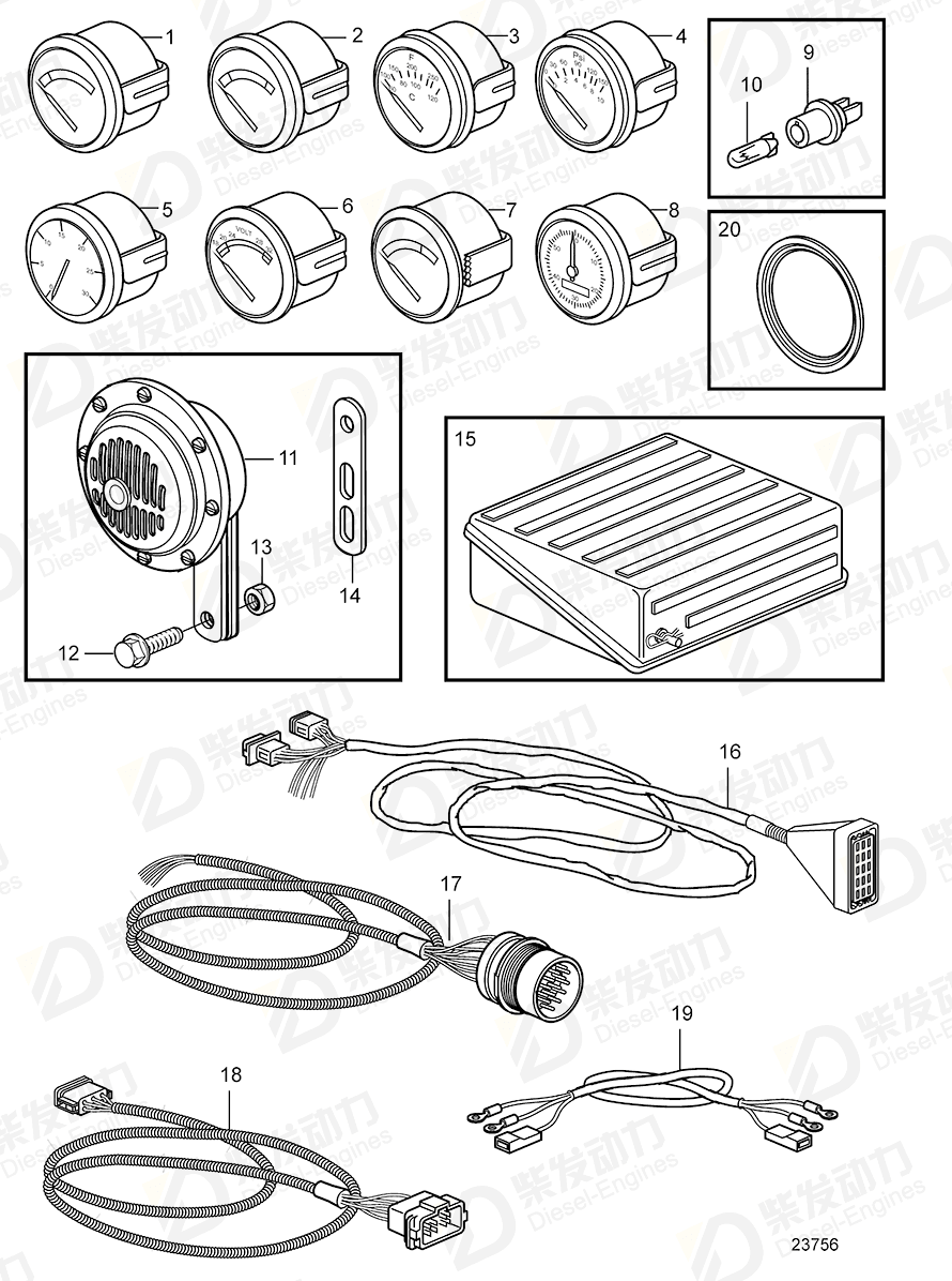 volvo penta Oil pressure gauge, oil-pressure 849849 Drawing volvo penta Oil pressure gauge, oil-pressure 849849 Drawing
